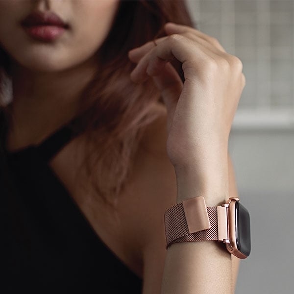 UNIQ Dante armbåndsur Apple Watch Series 4/5/6/7/8/SE/SE2 38/40/41 mm rustfritt stål rosa gull/rose gull
