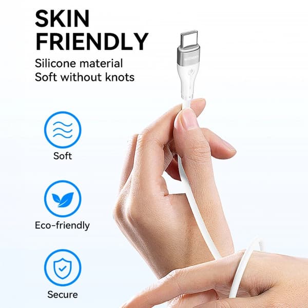Wozinsky WSTCC2 USB-C / USB-C PD 65W kabel 2 m - vit