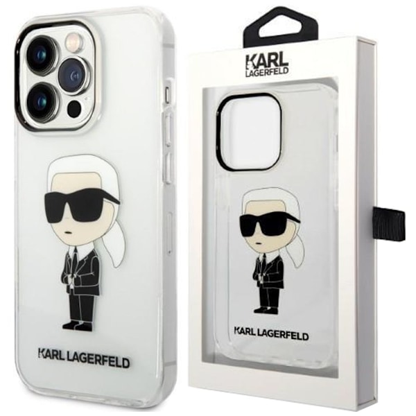 Karl Lagerfeld KLHCP14LHNIKTCT iPhone 14 Pro 6.1 gjennomsiktig hardt deksel Ikonik Karl Lagerfeld