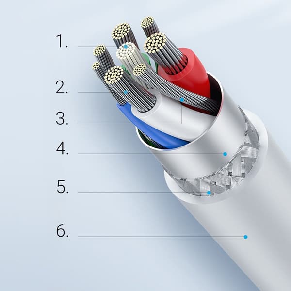 Ugrønn kabel USB Type C - Lightning 3A 0,25 m hvit (US171)