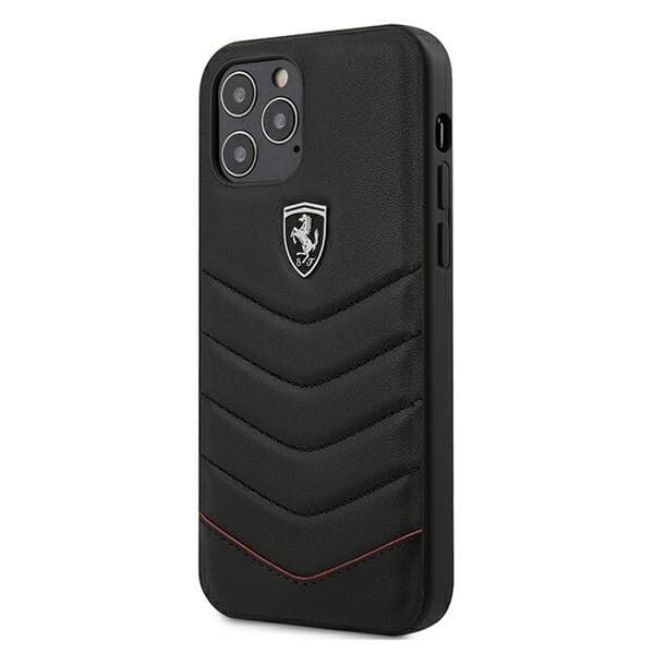 Ferrari Off Track Quilted Protective Deksel til iPhone 12 Pro Max - Svart