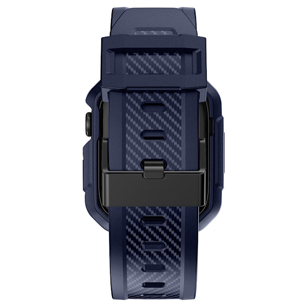 Kingxbar CYF106 2-i-1 pansret etui til Apple Watch SE 8, 7, 6, 5, 4, 3, 2, 1 (41, 40, 38 mm) med blå stropp