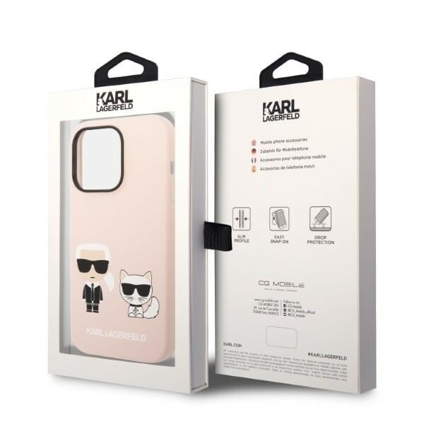 Karl Lagerfeld KLHMP14XSSKCI iPhone 14 Pro Max 6.7 hardt deksel Rosa/rosa silikon Karl & Choupette Magsafe