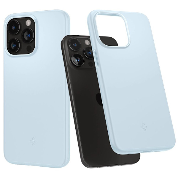 Spigen Thin Fit-deksel til iPhone 15 Pro - lyseblå