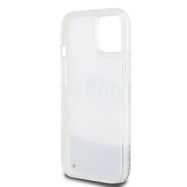 DKNY Liquid Glitter Big Logo beskyttelsesdeksel for iPhone 15/14/13 - hvit