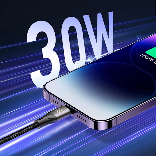 Joyroom Light-Speed ​​​​Series SA25-CC5 100 W USB-C / USB-C-kabel 1,2 m - hvit