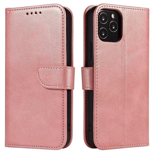 Magnetveske stilig etui med klaff og stativ for Xiaomi Redmi Note 11S / Note 11 rosa