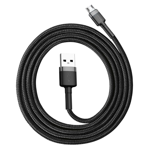 Baseus Cafule-kabel slitesterk nylonkabel USB / mikro-USB-kabel QC3.0 2.4A 1M svart-grå (CAMKLF-BG1)
