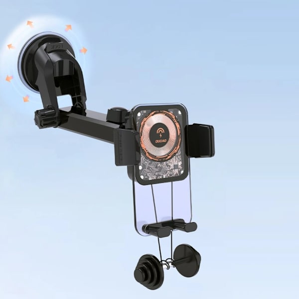 DUDAO F19 KLEMME BILHOLDER MED 15W INDUKTIV LADER - SORT