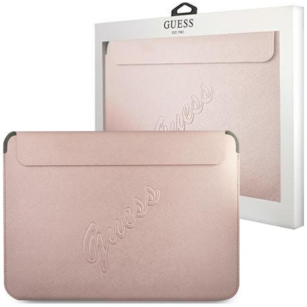Guess Sleeve GUCS13PUSASPI 13 rosa / rosa Saffiano Script