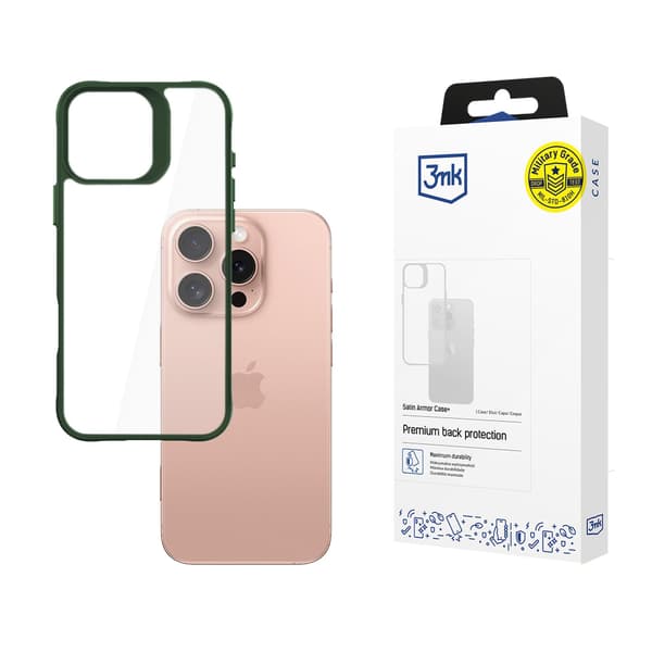 APPLE IPHONE 16 PRO - 3MK SATIN ARMOR CASE+ GREEN