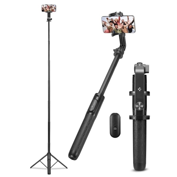 SPIGEN S560W BLUETOOTH SELFIE STICK MED STATIV - SORT