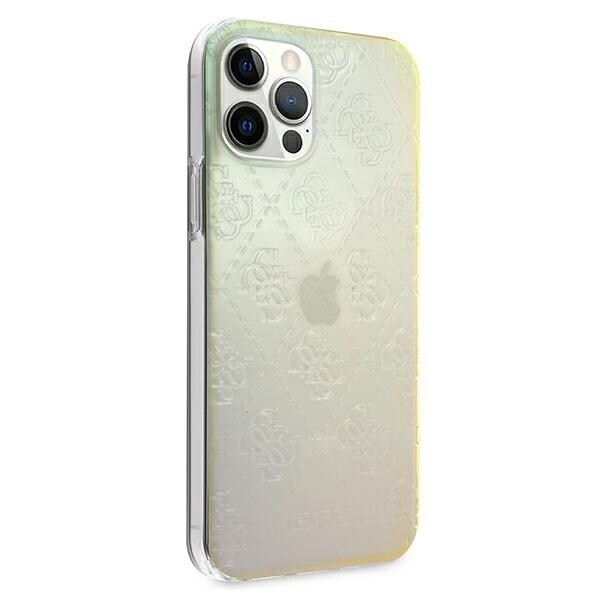Guess GUHCP12M3D4GIRBL iPhone 12/12 Pro 6.1" opal/iriserande hårt fodral 4G 3D-mönstersamling
