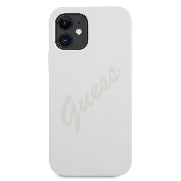 Guess GUHCP12SLSVSCR iPhone 12 mini 5.4 krem/krem hardt deksel Script Vintage