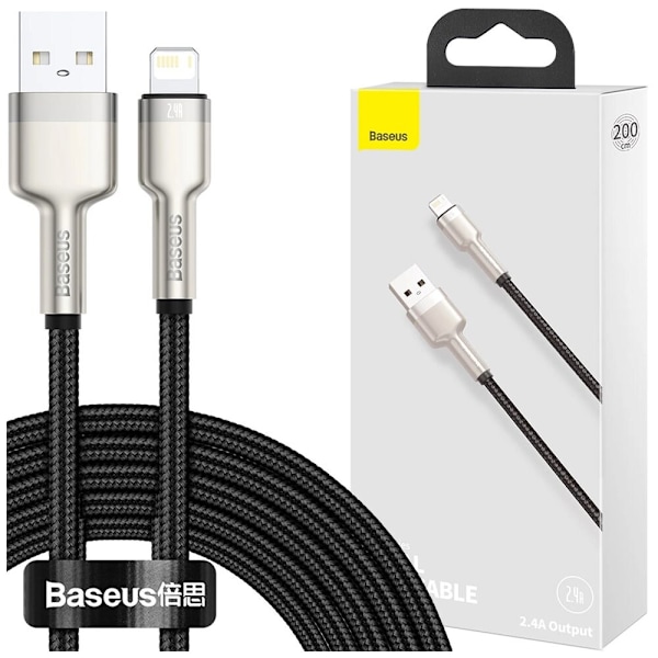 Baseus Cafule Series Metal Data USB-A / Lightning 2.4A kabel 1m - svart
