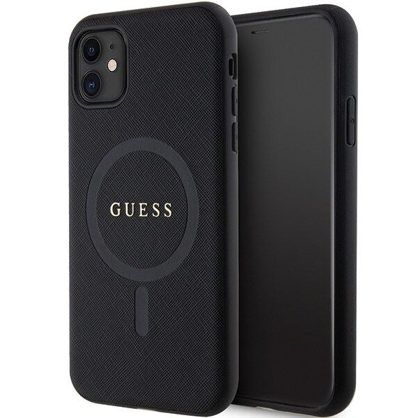 Guess GUHMN61PSAHMCK Deksel til iPhone 11 / Xr - Svart Saffiano MagSafe