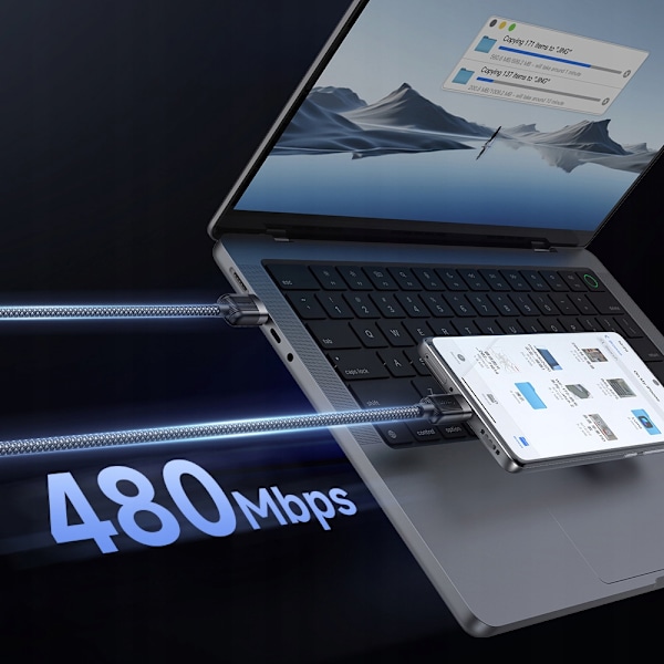 MCDODO USB-C SNABBLADDNINGSKABEL FÖR SAMSUNG XIAOMI TYP C 6A 100W 1M LED