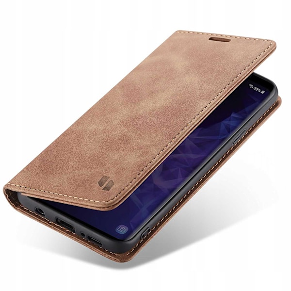 Spacecase Galaxy S9+ Fodral Pålboska Ljusbrunt Läder