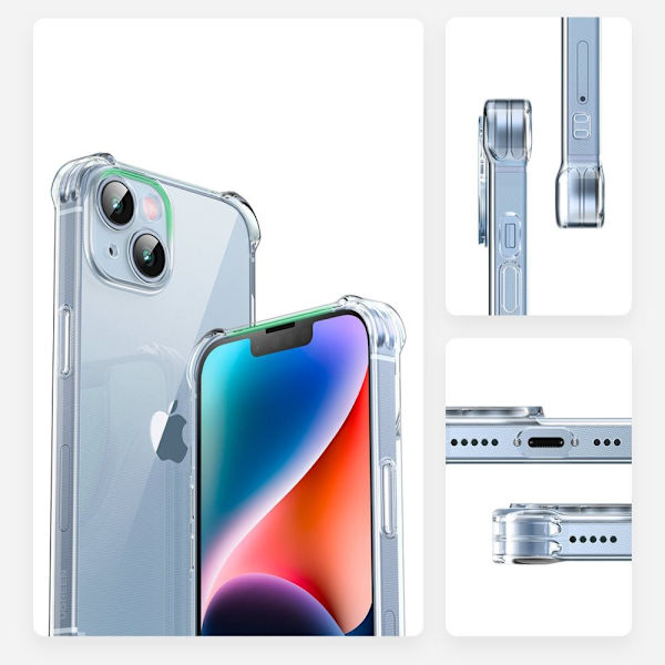 Ugreen Gel-deksel med forsterkede hjørner Bright Cushion Protective Case for iPhone 14 Plus Transparent (LP602)