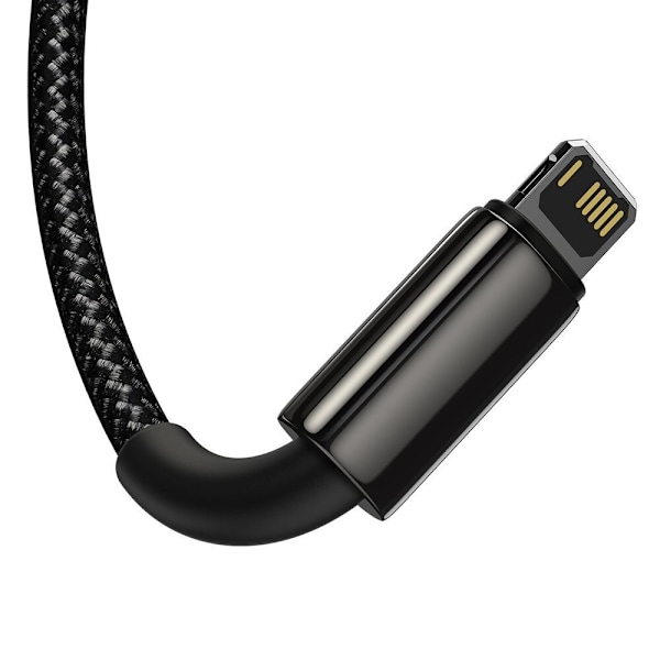 Baseus Tungsten 3-i-1 kabel USB - USB Type C / Lightning / micro USB 3,5 A 1,5 m svart (CAMLTWJ-01)