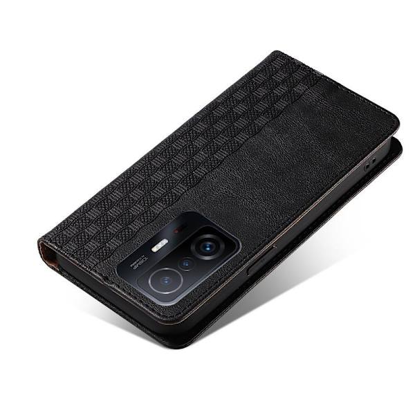 Magnet Strap Case Case for Xiaomi Redmi Note 11 Lommebokbeskyttelse + Mini lanyard anheng svart