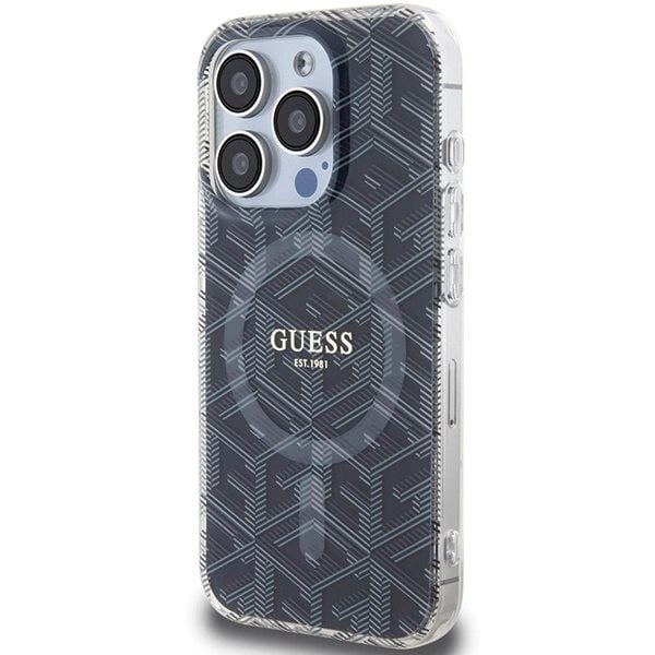 Guess IML GCube MagSafe-deksel til iPhone 15 Pro Max - svart