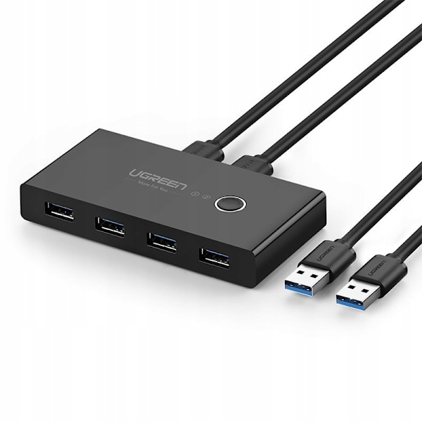 UGRØN SWITCH BOX HUB SWITCH 4X USB 3.2 USB SPLITTER SORT