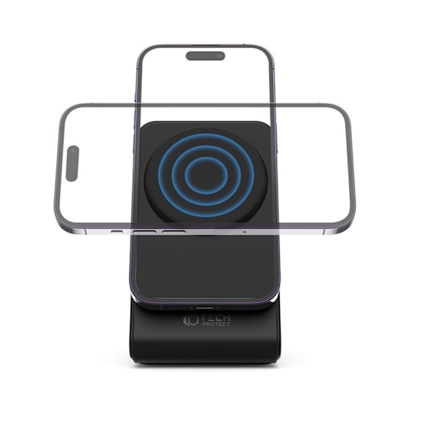 TECH-PROTECT QI15W-A23 MAGNETISK MAGSAFE TRÅDLØS LADER SORT