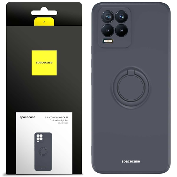 Spacecase Silikonecase Ring För Realme Phone 8 8 Pro Black