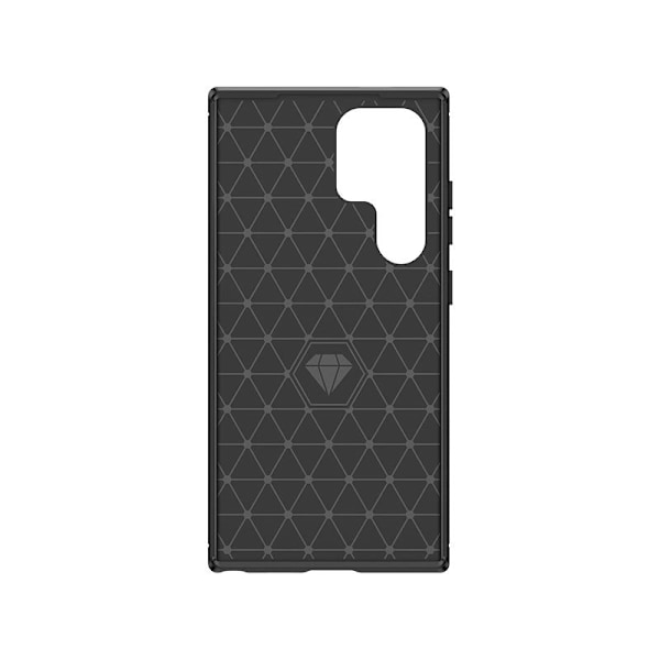 Karbondeksel Samsung Galaxy S24 Ultra Flexible Silicone Carbon Cover - svart