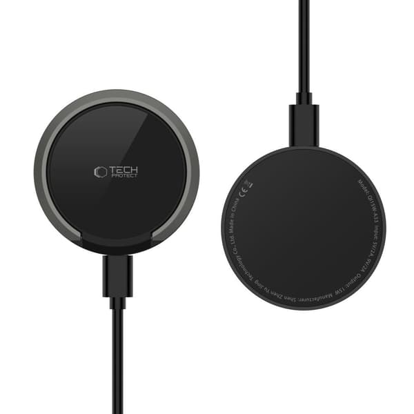 TECH-PROTECT QI15W-A33 MAGNETISK MAGSAFE TRÅDLØS LADER SORT