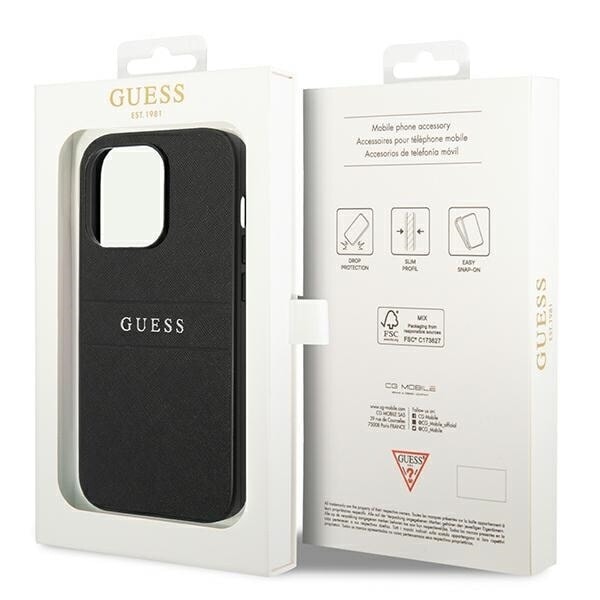 Gjett GUHCP14LPSASBBK iPhone 14 Pro 6.1 svart/svart Saffiano-stropp