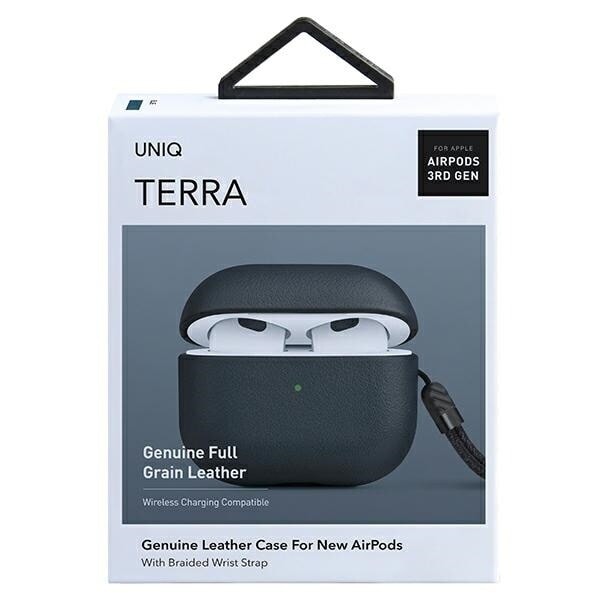 Uniq Terra-deksel for AirPods 3 ekte skinn blå/sjøblå