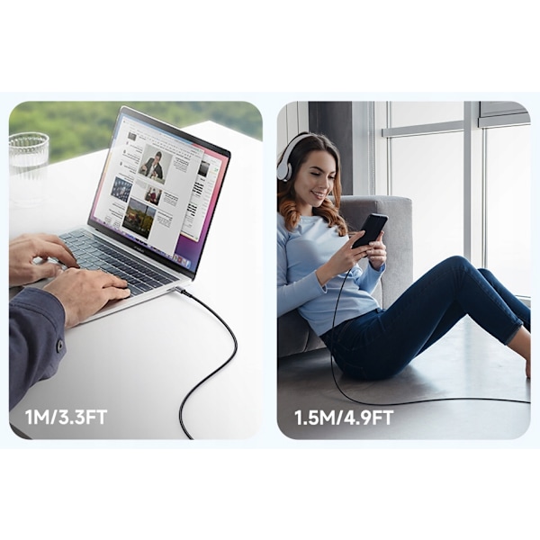 MCDODO USB-C SNABBLADDNINGSKABEL FÖR SAMSUNG APPLE USB TYP C 3A 65W 1M