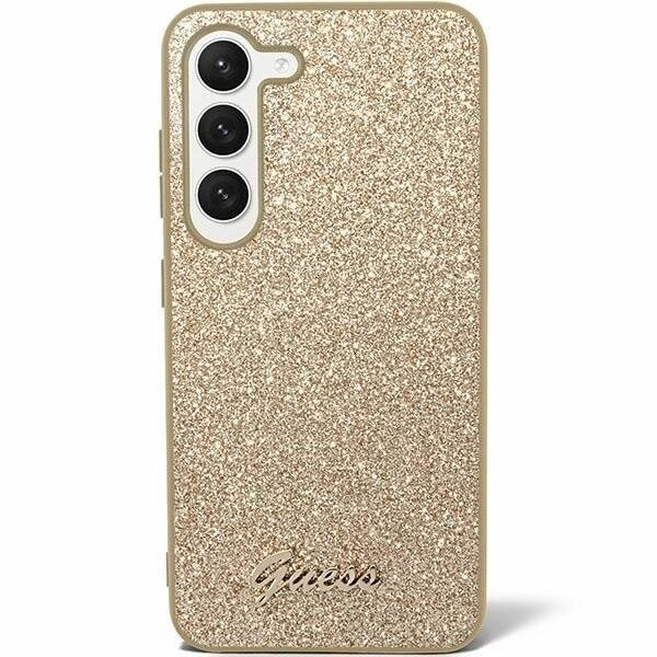 Guess Glitter Script-deksel til Samsung Galaxy S24 - Gull