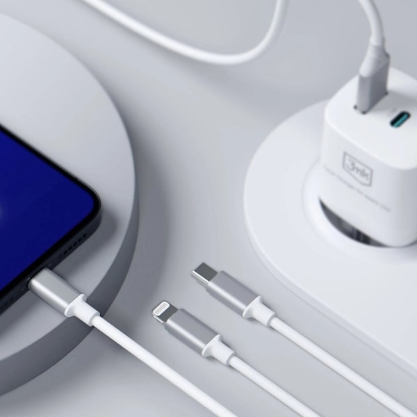3mk Hyperkabel 3in1 USB-A - USB-C / USB-C - mikro-USB - Lightning 1,5 m - hvit