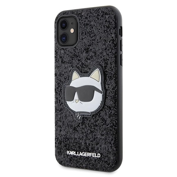 KARL LAGERFELD GLITTER CHOUPETTE PATCH COVER TIL IPHONE 11 / XR - SORT