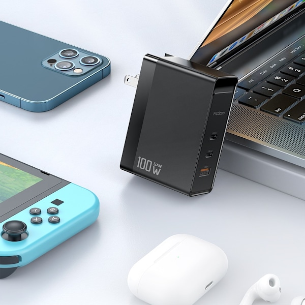 MCDODO SNABBLADDARE STRÖMFÖRSÖRJNING CUBE 3X USB-C PD USB-A GAN 100W