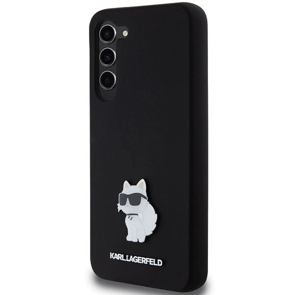 Karl Lagerfeld Silikon Choupette Metal Pin Deksel til Samsung Galaxy S24+ - Svart