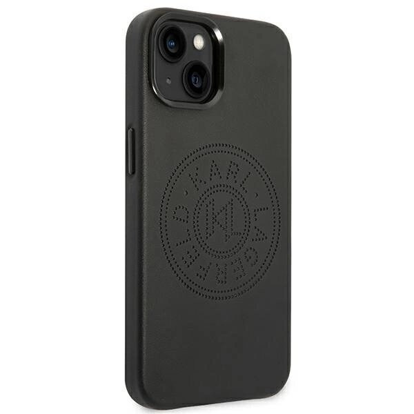 Karl Lagerfeld KLHCP14MFWHK fodral för iPhone 14 Plus hårdfodral - svart Läder Perforerad logotyp