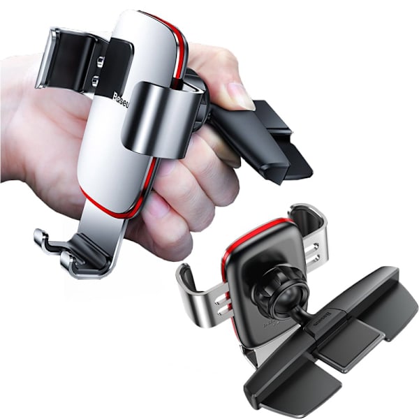 Baseus Metal Age Gravity Car Mount metall bil gravity mount for CD-spor sølv (SUYL-J0S)