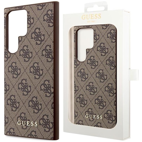 Guess GUHCS23LG4GFBR S23 Ultra S918-veske - Brun 4G metallgulllogo