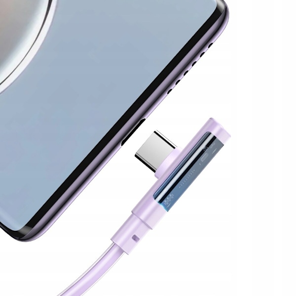 MCDODO ANGLE USB-C-KABEL, TYPE C 3A 65W LILLA 1M SNABBLADDING