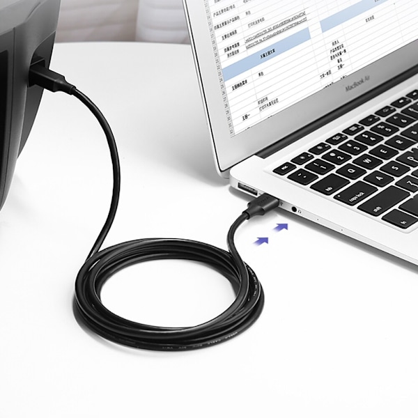 Ugreen USB Type B-skriverkabel (hann) - USB 2.0 (hann) 480 Mbps 2 m svart (US135 20847)