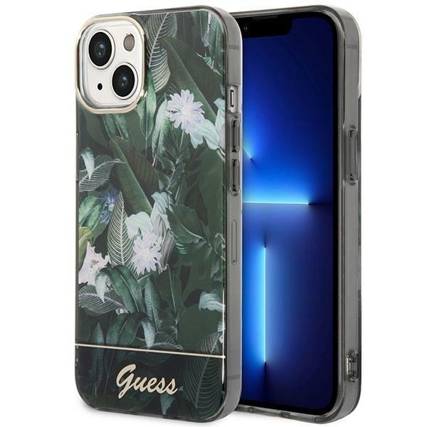 Guess GUHCP14SHGJGHA iPhone 14 6.1 grønn/grønn hardt deksel Jungle Collection