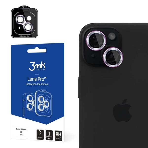 APPLE IPHONE 15 - 3MK LENS PROTECTION PRO PINK