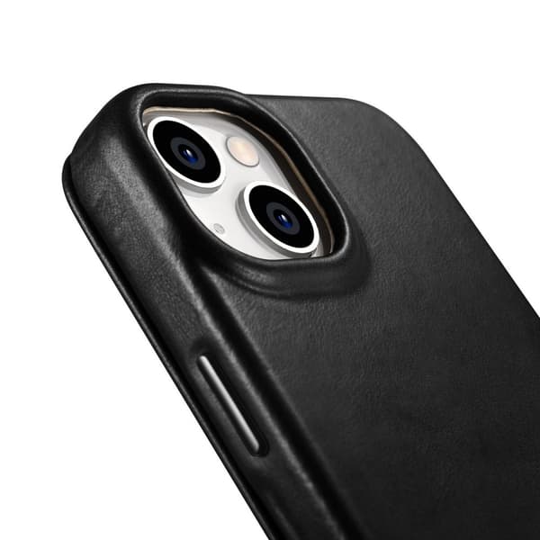 ICARER CASE CASE LÆDERCOVER MED MAGSAFE TIL IPHONE 14+ SORT