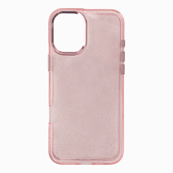 GLITTER CASE TIL IPHONE 16 - PINK MED GLITTER