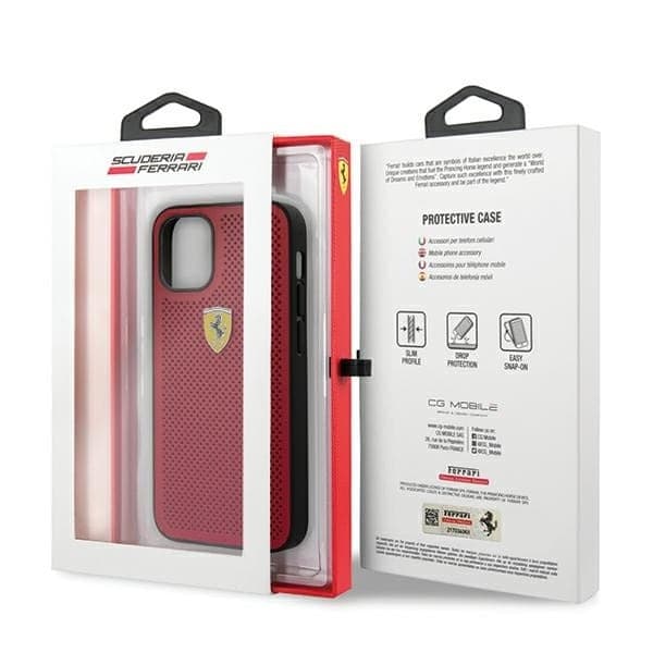 FERRARI ON TRACK PERFORERET ETUI TIL IPHONE 12 MINI - RØD