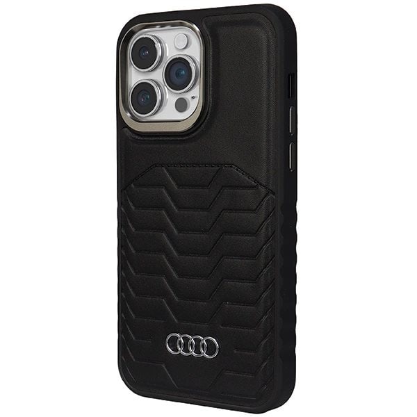 AUDI SYNTETISK LÆDER TASKE MED MAGSAFE TIL IPHONE 14 PRO MAX - SORT